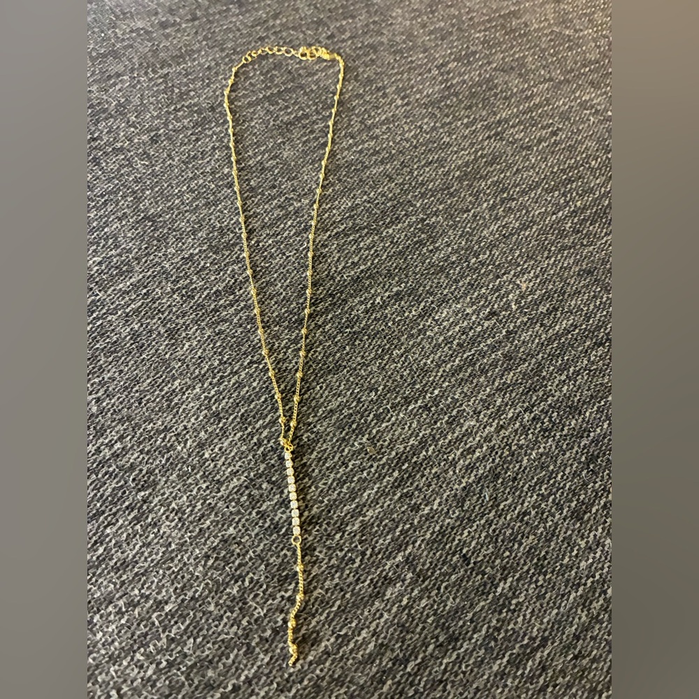 Uncommon James Gold Y-Necklace with Clear Stones